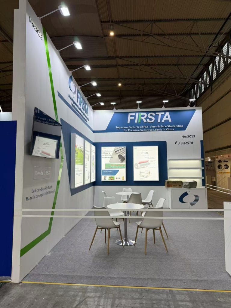 Labelexpo Europe FIRSTA booth left view on-site