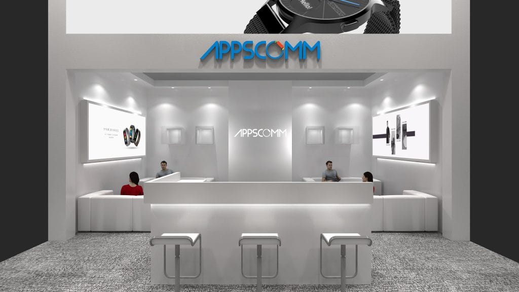 Hong Kong Electronics Fair APP Scomm Booth rendering inside
