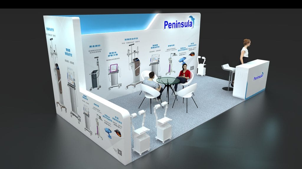 American Academy of Dermatology Annual Meeting (ADD) Peninsula booth rendering left view