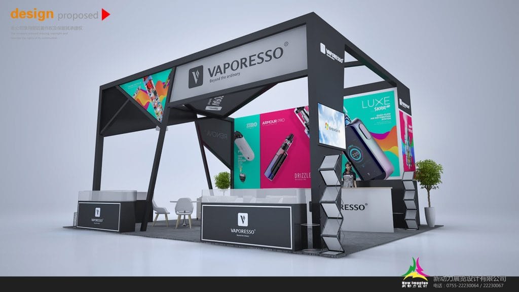 Vapexpo Paris VAPORESSO Booth rendering right-view