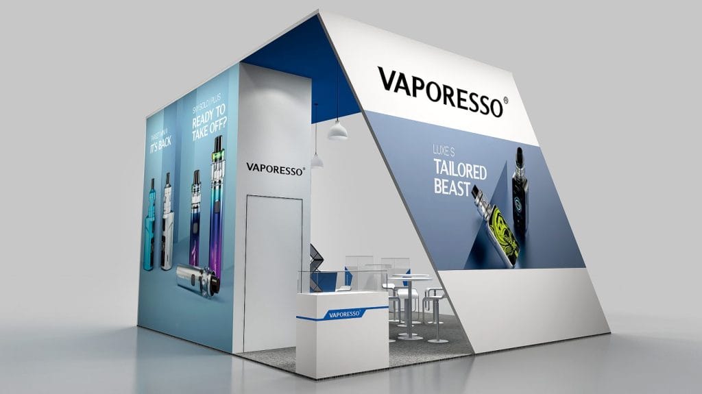 Tobacco Plus Expo (TPE) Vaporesso Booth rendering back