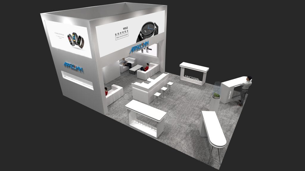 Hong Kong Electronics Fair APP Scomm Booth rendering top-view