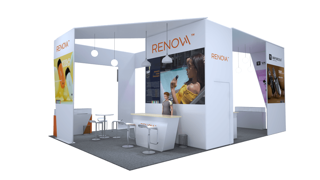 Tobacco Plus Expo (TPE) RENOV Booth rendering left view
