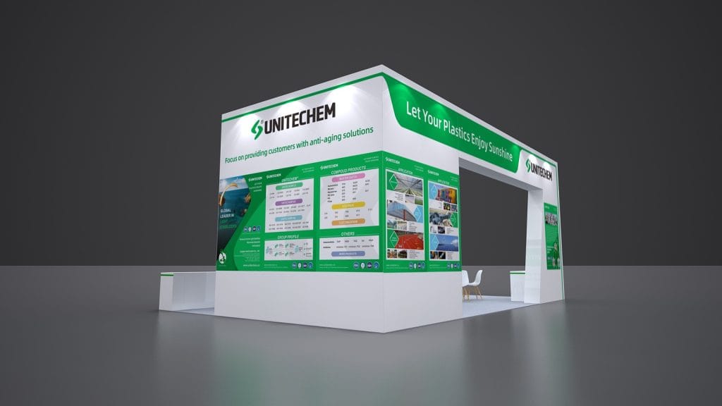 NPE: The Plastics Show UNITECHEM booth rendering back view
