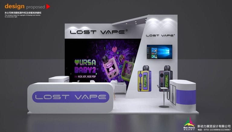 Vaper Expo UK Lost Vape Booth rendering front
