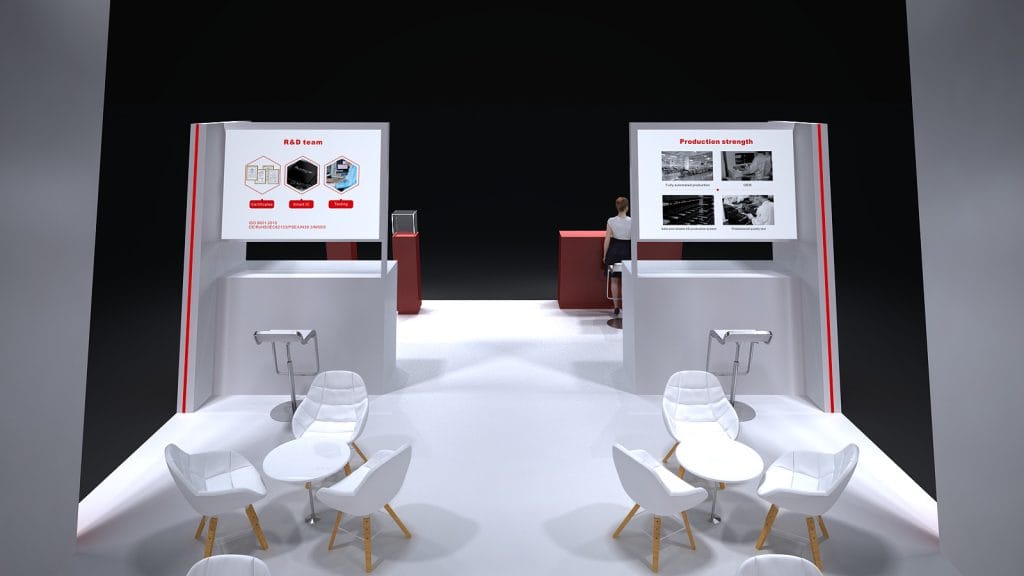 Hong Kong Electronics Fair Hua Rigor Booth rendering inside