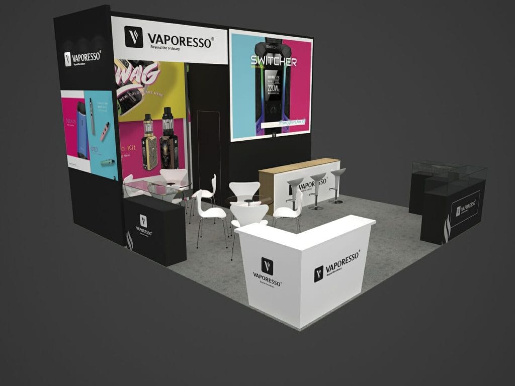 The Hall of Vape Expo Vaporesso Booth rendering