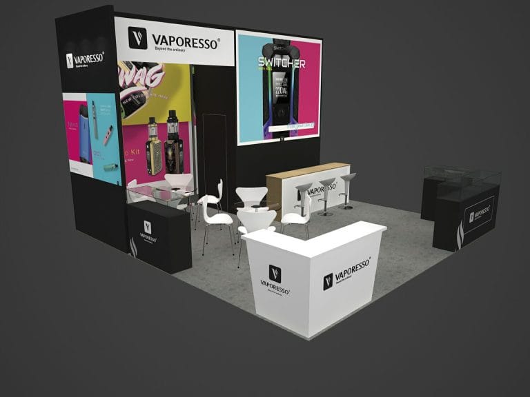 The Hall of Vape Expo Vaporesso Booth rendering