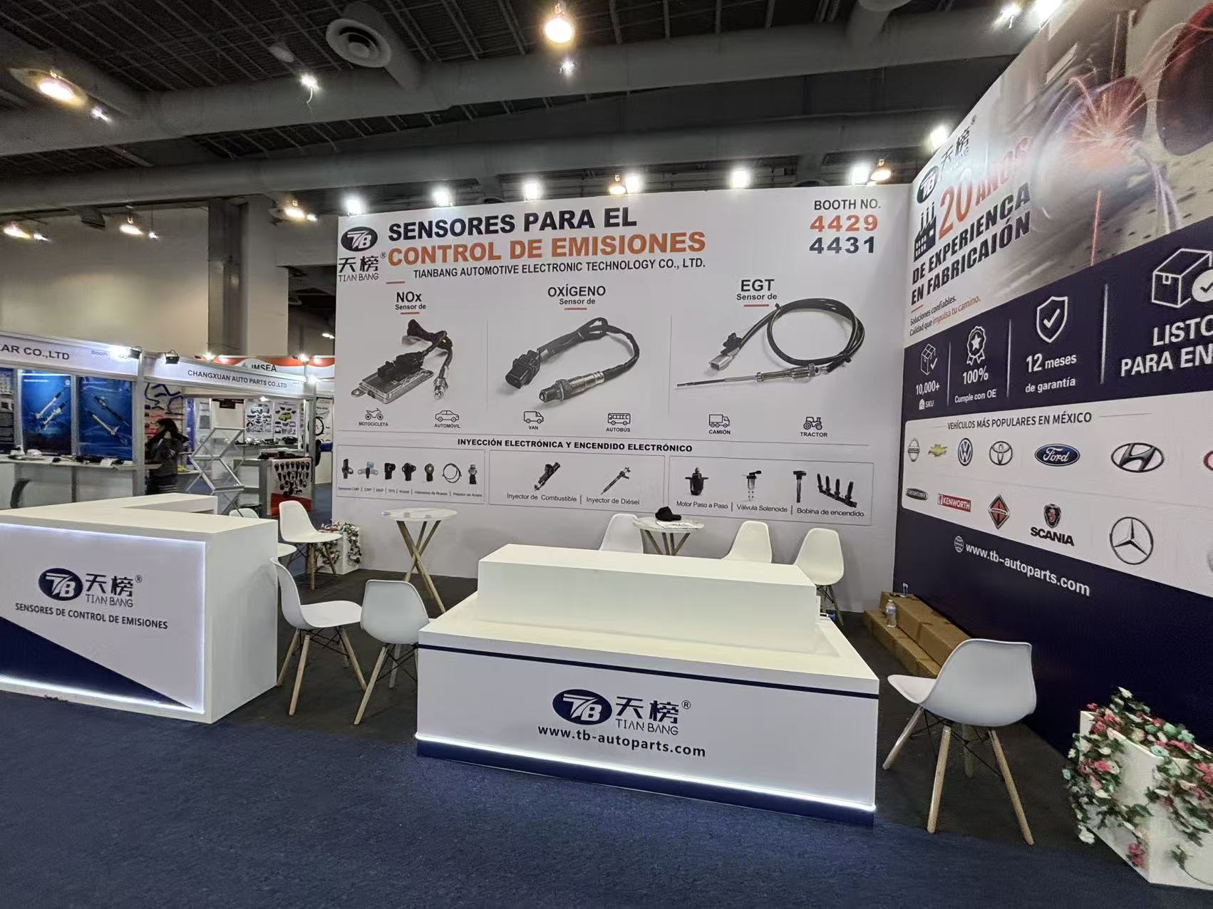 NeoBooths built TianBang automotive sensors booth at Nigeria auto parts trade fair in Lagos